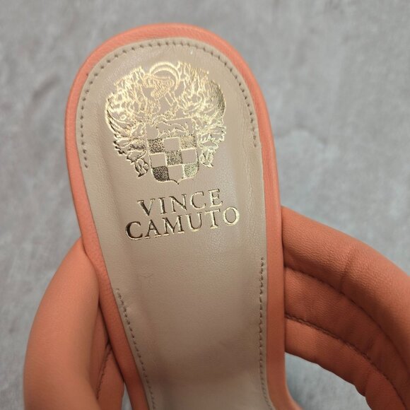 Vince Camuto Heeled Mule Sandals Sz 9 Padded Dressy Slip On Stiletto Heel Shoes - Picture 10 of 10